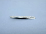 Professional Tweezers Slant Tip - Etched Tip Brow and Eyebrow Tool for Men and Women - Precision Tweezers for Fine Hair, Chin, Lash Extensions - Stainless Steel Handmade Beauty Tool
