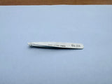 Professional Tweezers Slant Tip - Etched Tip Brow and Eyebrow Tool for Men and Women - Precision Tweezers for Fine Hair, Chin, Lash Extensions - Stainless Steel Handmade Beauty Tool