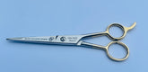 Macs Barber Scissor Hair Cutting Shiny Scissor With Half Gold Plated 6" Size, High Grade Shiny Stainless Steel