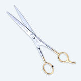 7 Inch Barber German Shiny Classic Stainless Steel Haircut Scissor with Fine Adjustment Screw, Humanized Design High Grade Shiny Stainless Steel