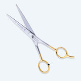 High Grade Stainless Steel Hair Cutting Shiny Scissor With Half Gold Plated 6.5" Size