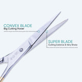 Half Gold German Stainless Steel Professional Hair Scissors 5 Inch with Sharp Bevelled Blade