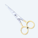 5 Inch Half Gold German Shiny Classic Stainless Steel Haircut Scissor with Fine Adjustment Screw