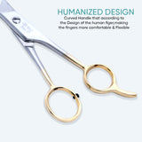 7 Inch Barber German Shiny Classic Stainless Steel Haircut Scissor with Fine Adjustment Screw, Humanized Design High Grade Shiny Stainless Steel