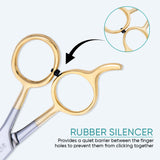 Half Gold German Stainless Steel Professional Hair Scissors 5 Inch with Sharp Bevelled Blade