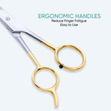 High Grade Stainless Steel Hair Cutting Shiny Scissor With Half Gold Plated 6.5" Size