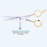 Half Gold German Stainless Steel Professional Hair Scissors 5 Inch with Sharp Bevelled Blade