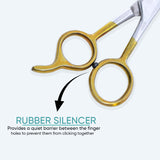 6.5 Inch Half Gold German Shiny Classic Stainless Steel Handle Barber Scissor with Fine Adjustment Screw