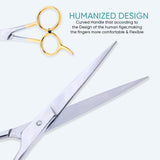 High Grade Stainless Steel Hair Cutting Shiny Scissor With Half Gold Plated 6.5" Size