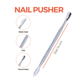 Nail Pusher and Spoon Double Ended Cleaner Stainless Steel Cuticle Remover and Cutter Durable Manicure and Pedicure Tool for Finger and Toe Nails Durable and Clever
