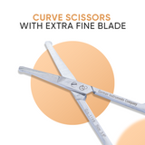 3.5 Inch Curved Round Head Design Scissors With Wide Handle