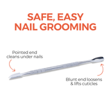 Nail Pusher and Spoon Double Ended Cleaner Stainless Steel Cuticle Remover and Cutter Durable Manicure and Pedicure Tool for Finger and Toe Nails Durable and Clever