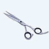 Left Hand 6.5 Inch Barber Thinning Shear Scissors with Screw Adjuster, Rubber Silencer & Comfortable Grip Ring
