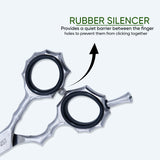 5.5 Inch Barber Shear Scissors with Screw Adjuster, Rubber Silencer