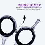 Left Hand 6.5 Inch Barber Shear Scissors with Screw Adjuster, Rubber Silencer & Comfortable Grip Ring