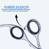 Left Hand 6.5 Inch Barber Thinning Shear Scissors with Screw Adjuster, Rubber Silencer & Comfortable Grip Ring