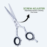 5.5 Inch Barber Shear Scissors with Screw Adjuster, Rubber Silencer