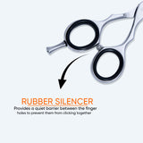 6 Inch Barber Shear Scissors with Screw Adjuster, Rubber Silencer