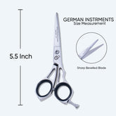 Sharp Convex Edge Blade Barber Shears Scissors with Adjuster Screw & Rubber Silencer