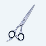 Left Hand 6 Inch Sharp Barber Shear Scissors with Flat Screw Adjuster, Rubber Silencer