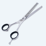 5.5 Inch Sharp Blade Barber Thinning Shear Scissors with Rubber Silencer, Flat Screw Adjuster & Comfortable Grip Ring