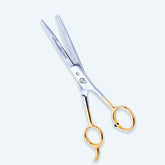 6 Inch German Stainless Steel Shiny Barber SuperCut Thinning Scissor with Flat Screw Adjuster & Finger Rest