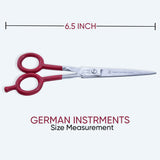 6.5 Inch Premium Quality Hairdressing German Stainless Steel Shiny SuperCut Barber Scissor with Flat Screw Adjuster & Finger Rest