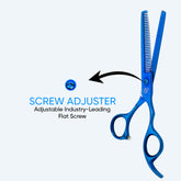 6.5 Inch Sharp Blade Professional Thinning Scissors with Rubber Silencer, Comfortable Grip Ring & Flat Screw Adjuster