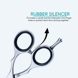 6 Inch Sharp Blade Barber Thinning Shear Polished Scissors with Screw Adjuster, Rubber Silencer & Finger Rest