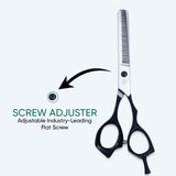 6.5 Inch Sharp Barber Shear Scissors with Flat Screw Adjuster, Rubber Silencer & Comfortable Grip Ring