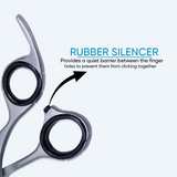 6.5 Inch Sharp Blade Barber Thinning Shear Scissors with Screw Adjuster, Rubber Silencer & Comfortable Grip Ring