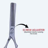 5.5 Inch Sharp Blade Thinning Shear Scissors with Rubber Silencer, Comfortable Grip Ring & Flat Screw Adjuster