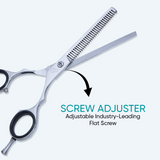 6 Inch Sharp Blade Barber Thinning Shear Polished Scissors with Screw Adjuster, Rubber Silencer & Finger Rest