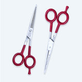 6.5 Inch German Stainless Steel Professional Hairdressing Barber Scissor with Adjustment Screw & Finger Rest in Dull Polish