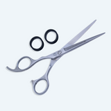 Left Hand 6.5 Inch Sharp Barber Shear Scissors with Flat Screw Adjuster, Rubber Silencer