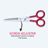 6.5 Inch German Stainless Steel Barber Scissor with Screw Adjuster in Dull Polish