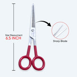 6.5 Inch German Stainless Steel Barber Scissor with Screw Adjuster in Dull Polish