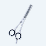 6.5 Inch Sharp Blade Barber Double Thinning Shear with Screw Adjuster, Rubber Silencer & Comfortable Grip Ring