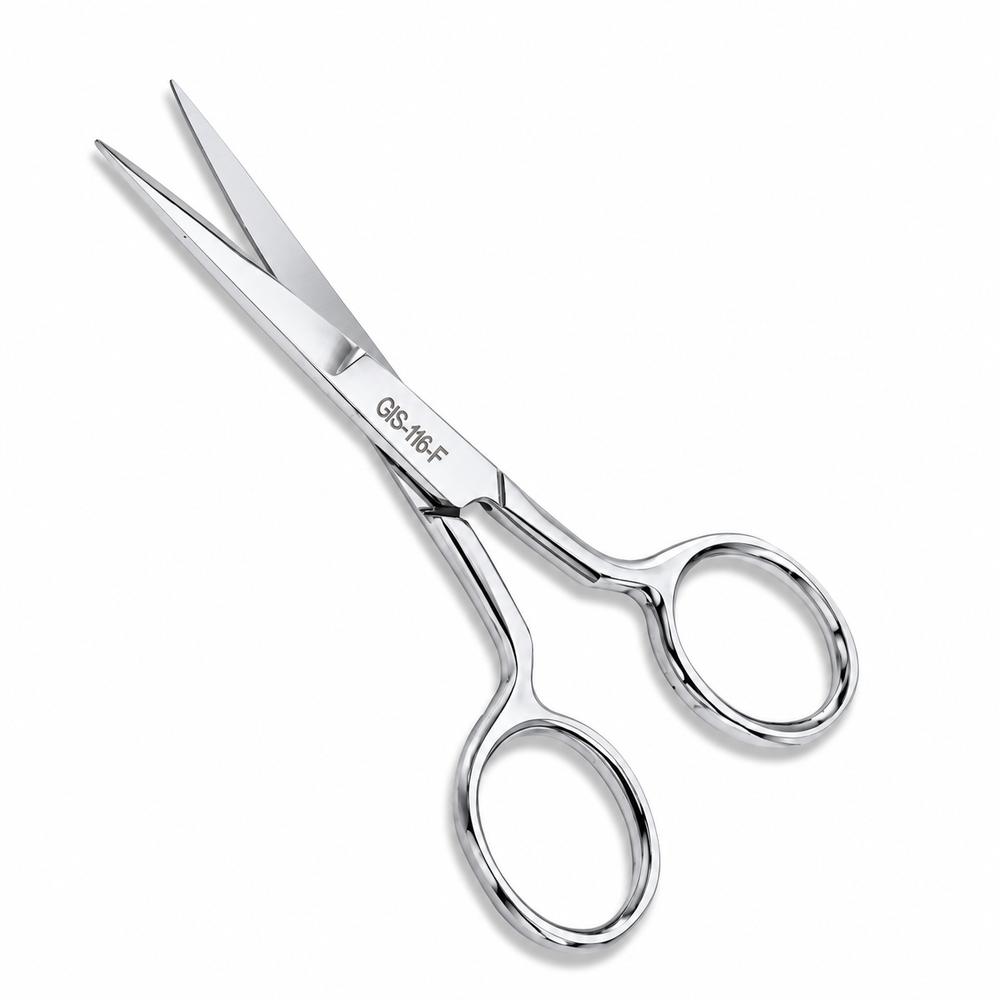 GIS-116-F Straight Cuticle Scissors — 4 Inch, Fine Blade, Mirror Polish