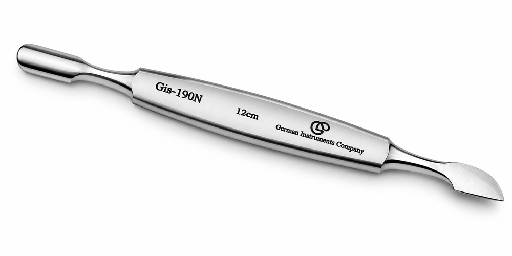 GIS-190N 12 cm Premium Quality Stainless Steel Nail Pusher — Manicure & Pedicure Tool