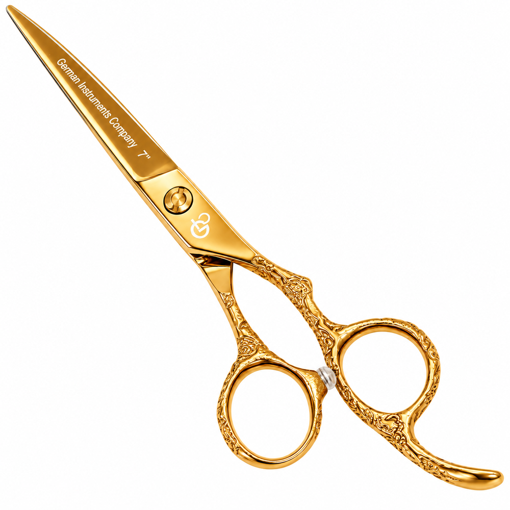 GIS-258 Professional Hair Cutting Scissors — 440C Steel & Gold Dragon Handle
