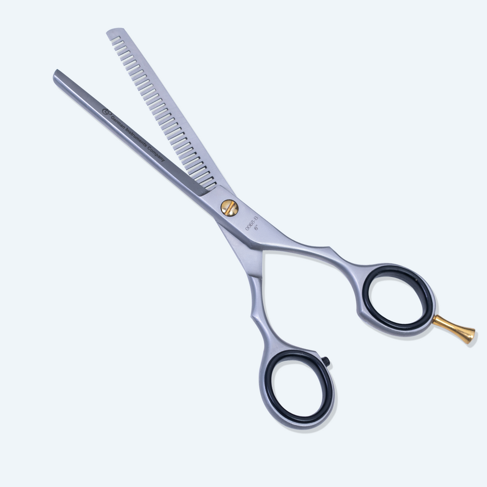 GIS-0068TH-B Barber Thinning Scissors, 6 Inch — Water Sand Finish