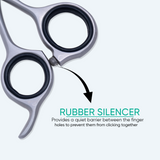 5.5 Inch Sharp Blade Barber Thinning Shears with Justable Nutt, Rubber Silencer & Finger Rest