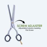 6 Inch Sharp Blade Thinning Shear with Rubber Silencer, Flat Screw Adjuster & Comfortable Grip Ring