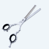 5.5 Inch Sharp Blade Barber Thinning Shear Scissors with Screw Adjuster, Rubber Silencer & Comfortable Grip Ring