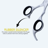 6 Inch Sharp Blade Barber Thinning Shear With Screw Adjuster, Rubber Silencer