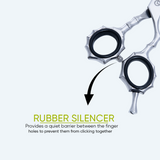 5.5 Inch Sharp Blade Barber Thinning Shear Scissors with Screw Adjuster, Rubber Silencer & Comfortable Grip Ring
