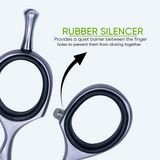 5.5 Inch Sharp Blade Thinning Shear with Rubber Silencer, Flat Screw Adjuster & Comfortable Grip Ring