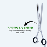 7 Inch Sharp Blade Barber Thinning Shear With Screw Adjuster, Rubber Silencer & Finger Rest