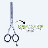5.5 Inch Sharp Blade Thinning Shear with Rubber Silencer, Flat Screw Adjuster & Comfortable Grip Ring